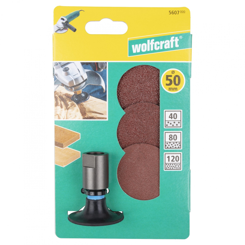 Wolfcraft sada brusných kotoučů pro úhlové brusky pr.50mm