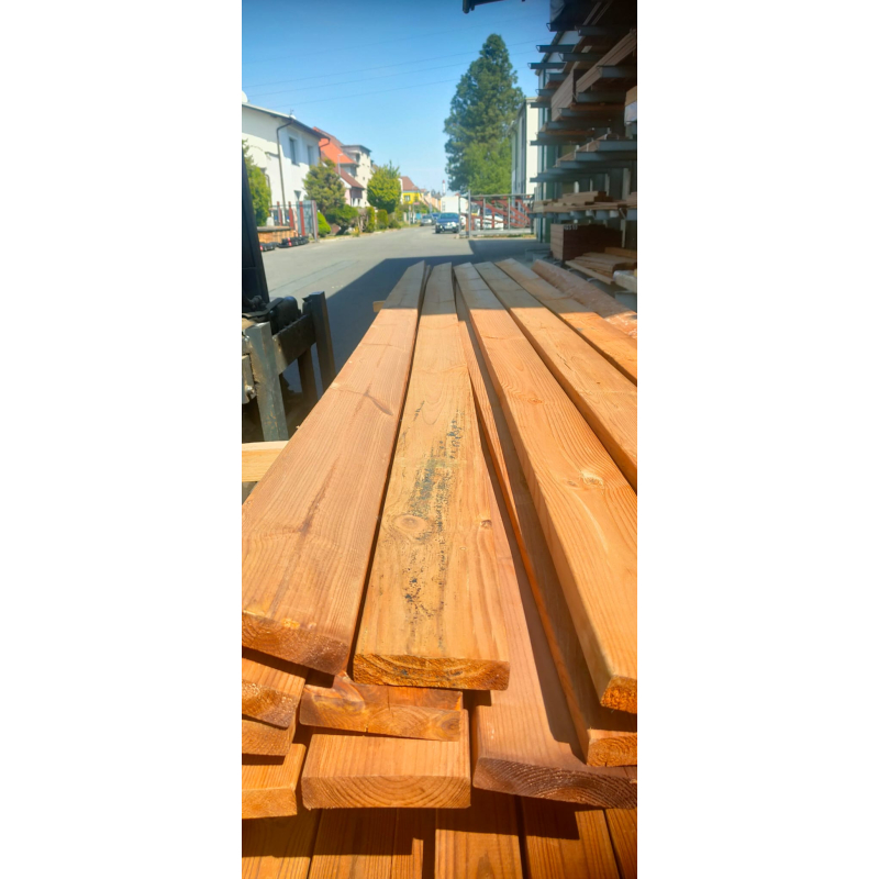 Terasová prkna IMPREGNOVANÁ BOROVICE 28x120 mm - délka 4,2 m hladká/hladká - POKROUCENÉ!